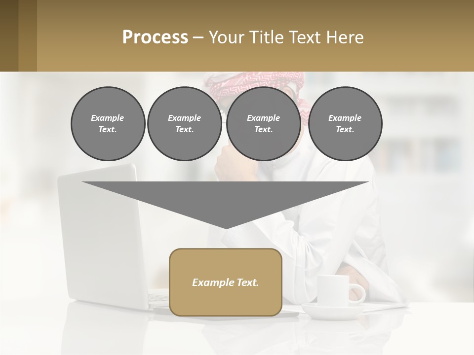 A Man Sitting In Front Of A Laptop Computer PowerPoint Template