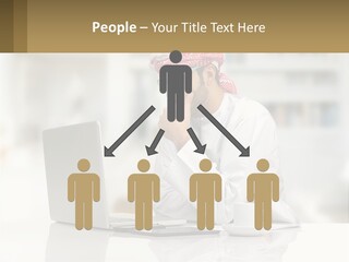 A Man Sitting In Front Of A Laptop Computer PowerPoint Template