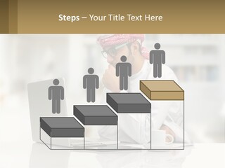 A Man Sitting In Front Of A Laptop Computer PowerPoint Template