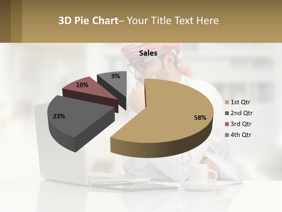 A Man Sitting In Front Of A Laptop Computer PowerPoint Template