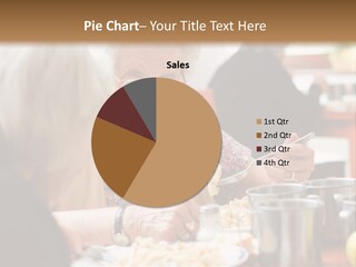 A Group Of People Sitting At A Table Eating Food PowerPoint Template