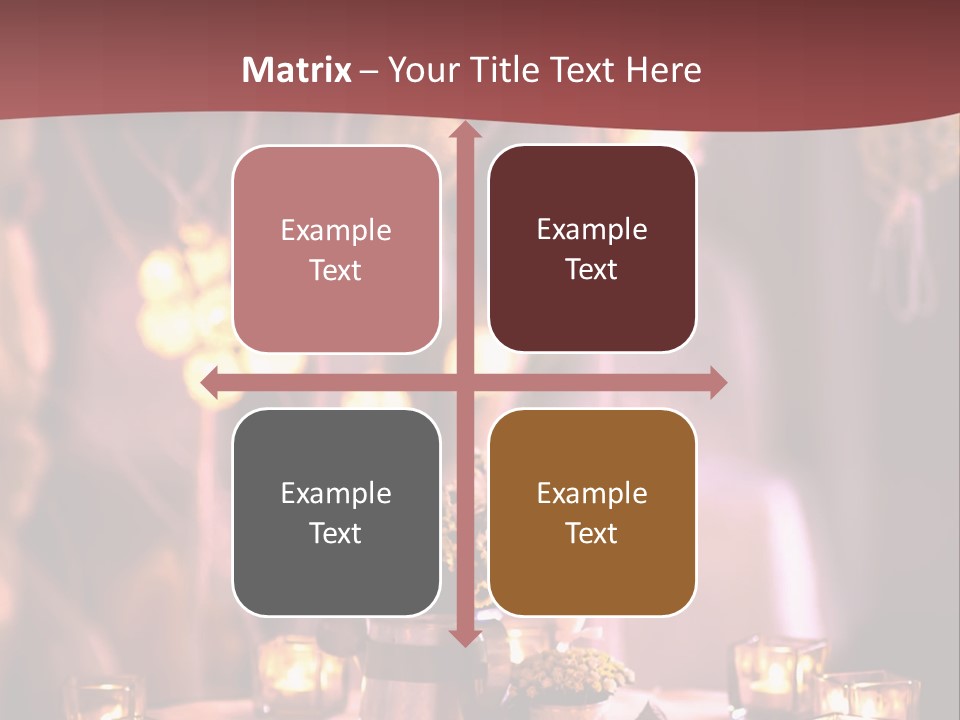 A Table Topped With Candles And A Vase Filled With Flowers PowerPoint Template