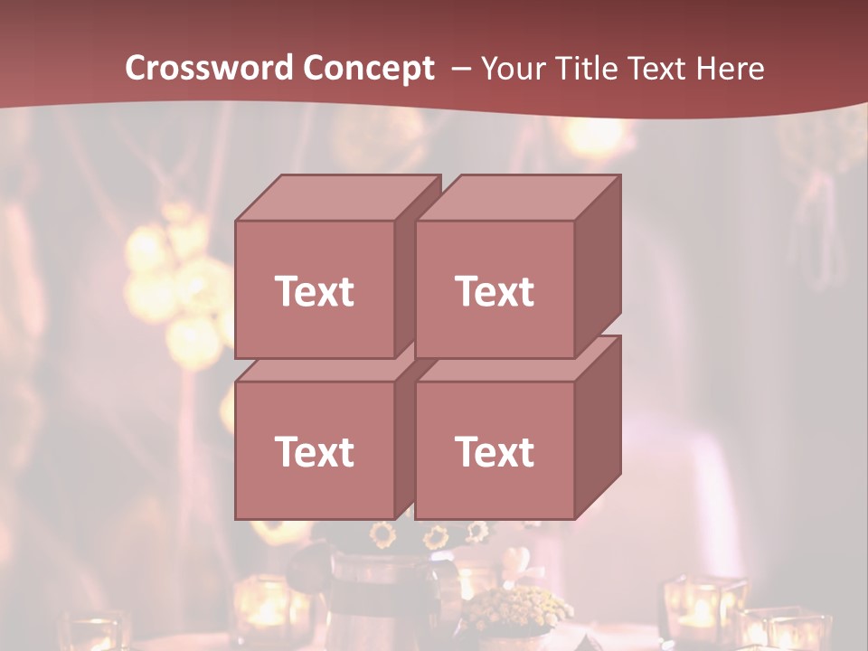 A Table Topped With Candles And A Vase Filled With Flowers PowerPoint Template
