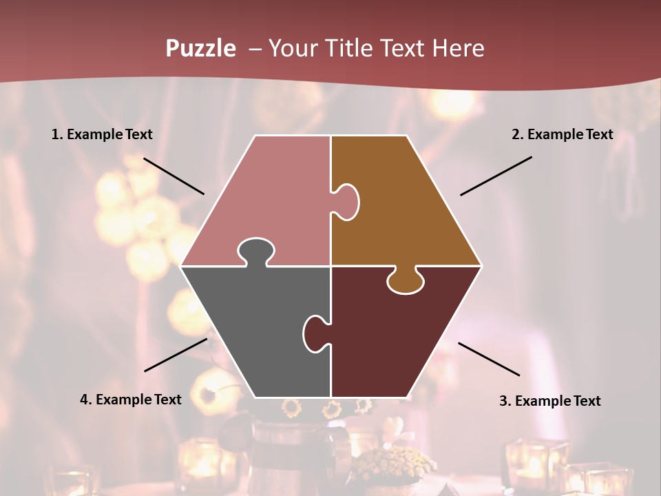 A Table Topped With Candles And A Vase Filled With Flowers PowerPoint Template
