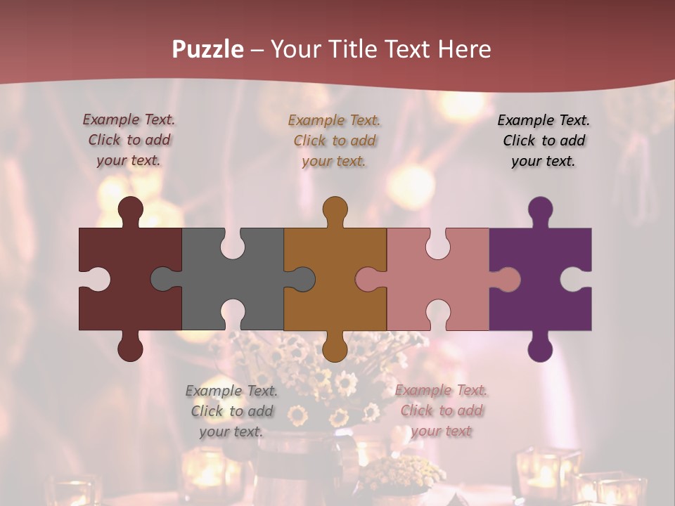 A Table Topped With Candles And A Vase Filled With Flowers PowerPoint Template