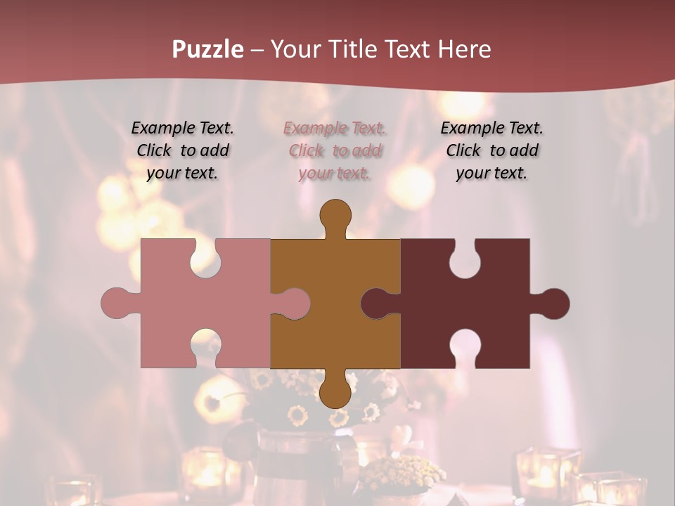 A Table Topped With Candles And A Vase Filled With Flowers PowerPoint Template