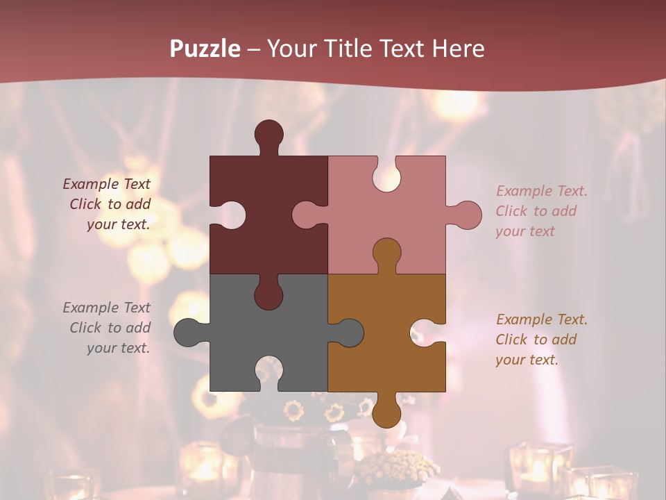 A Table Topped With Candles And A Vase Filled With Flowers PowerPoint Template