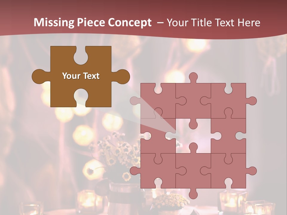 A Table Topped With Candles And A Vase Filled With Flowers PowerPoint Template