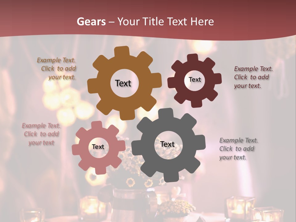 A Table Topped With Candles And A Vase Filled With Flowers PowerPoint Template