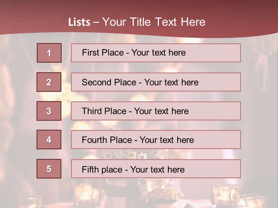 A Table Topped With Candles And A Vase Filled With Flowers PowerPoint Template