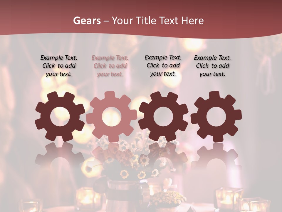 A Table Topped With Candles And A Vase Filled With Flowers PowerPoint Template