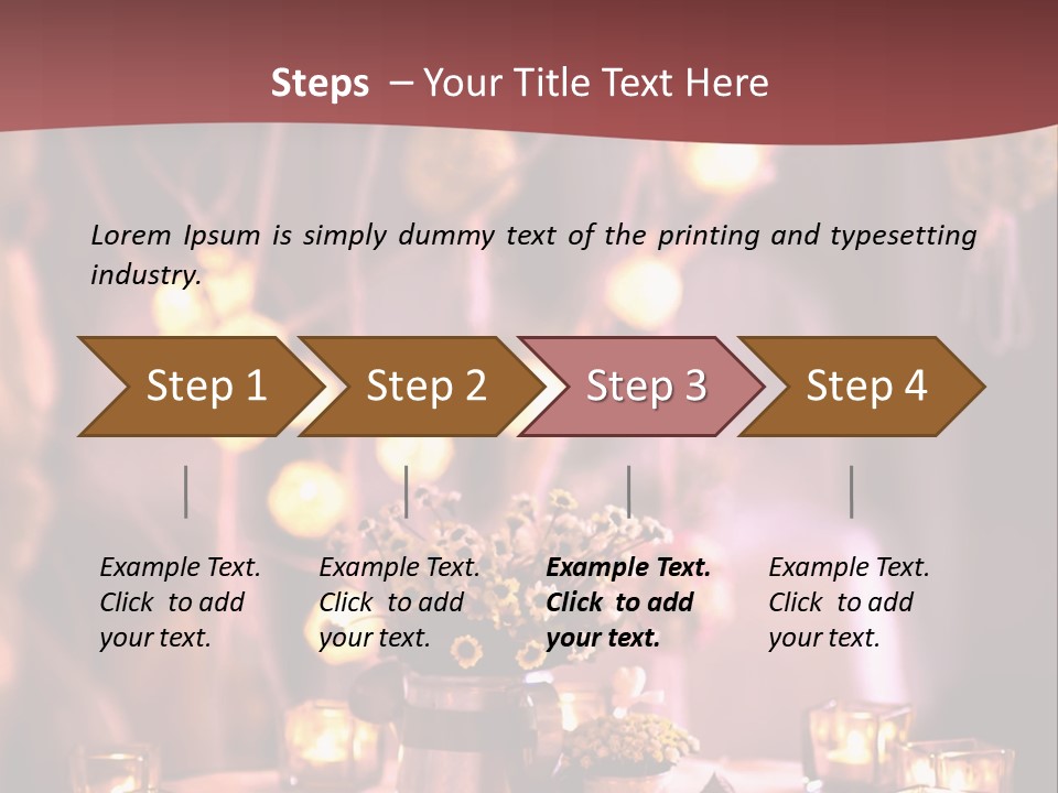 A Table Topped With Candles And A Vase Filled With Flowers PowerPoint Template