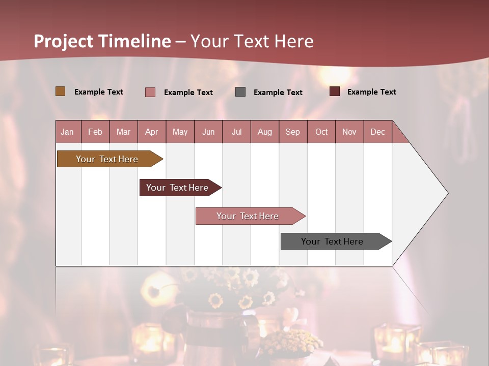 A Table Topped With Candles And A Vase Filled With Flowers PowerPoint Template