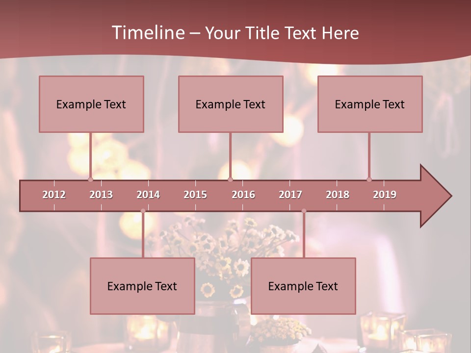 A Table Topped With Candles And A Vase Filled With Flowers PowerPoint Template