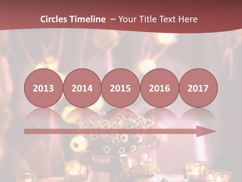 A Table Topped With Candles And A Vase Filled With Flowers PowerPoint Template