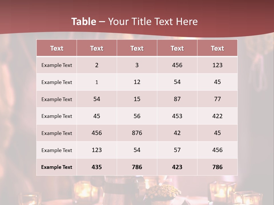 A Table Topped With Candles And A Vase Filled With Flowers PowerPoint Template