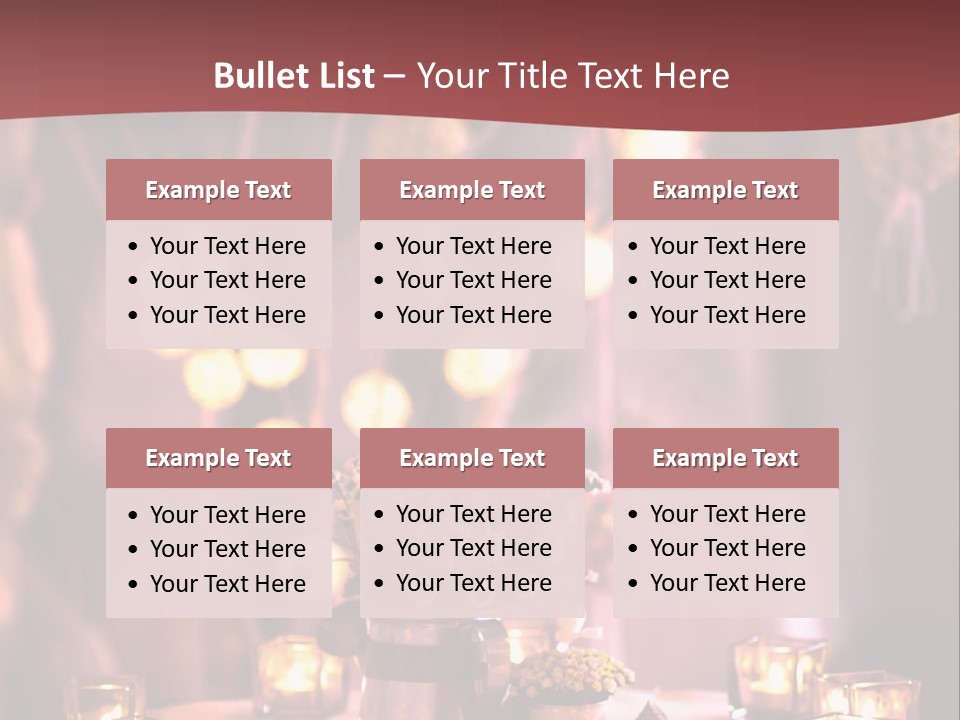 A Table Topped With Candles And A Vase Filled With Flowers PowerPoint Template