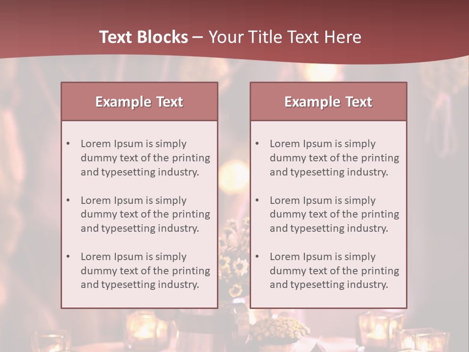A Table Topped With Candles And A Vase Filled With Flowers PowerPoint Template