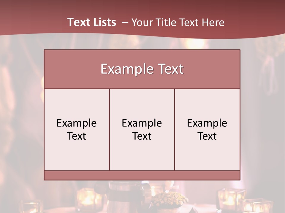 A Table Topped With Candles And A Vase Filled With Flowers PowerPoint Template