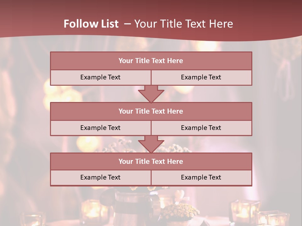 A Table Topped With Candles And A Vase Filled With Flowers PowerPoint Template