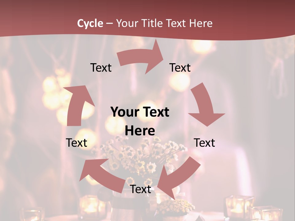 A Table Topped With Candles And A Vase Filled With Flowers PowerPoint Template