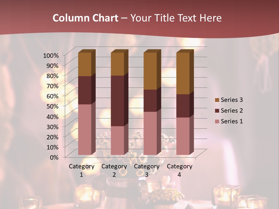 A Table Topped With Candles And A Vase Filled With Flowers PowerPoint Template