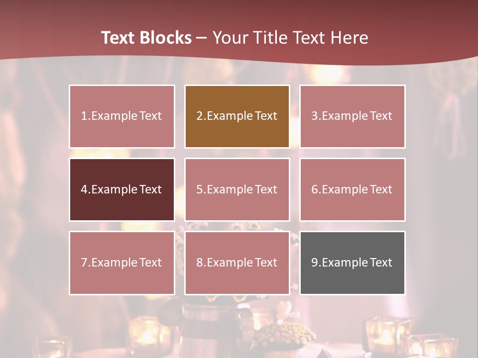 A Table Topped With Candles And A Vase Filled With Flowers PowerPoint Template