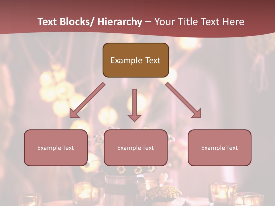 A Table Topped With Candles And A Vase Filled With Flowers PowerPoint Template
