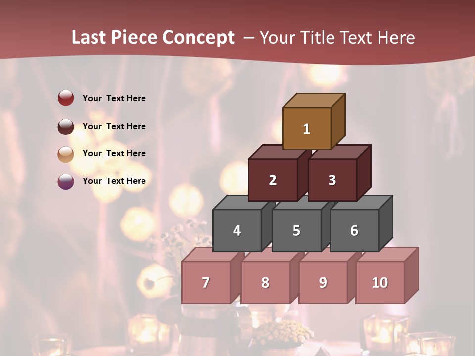 A Table Topped With Candles And A Vase Filled With Flowers PowerPoint Template