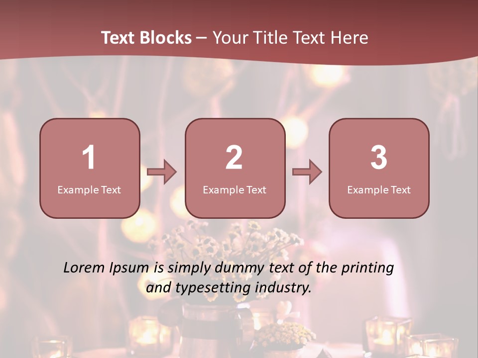 A Table Topped With Candles And A Vase Filled With Flowers PowerPoint Template