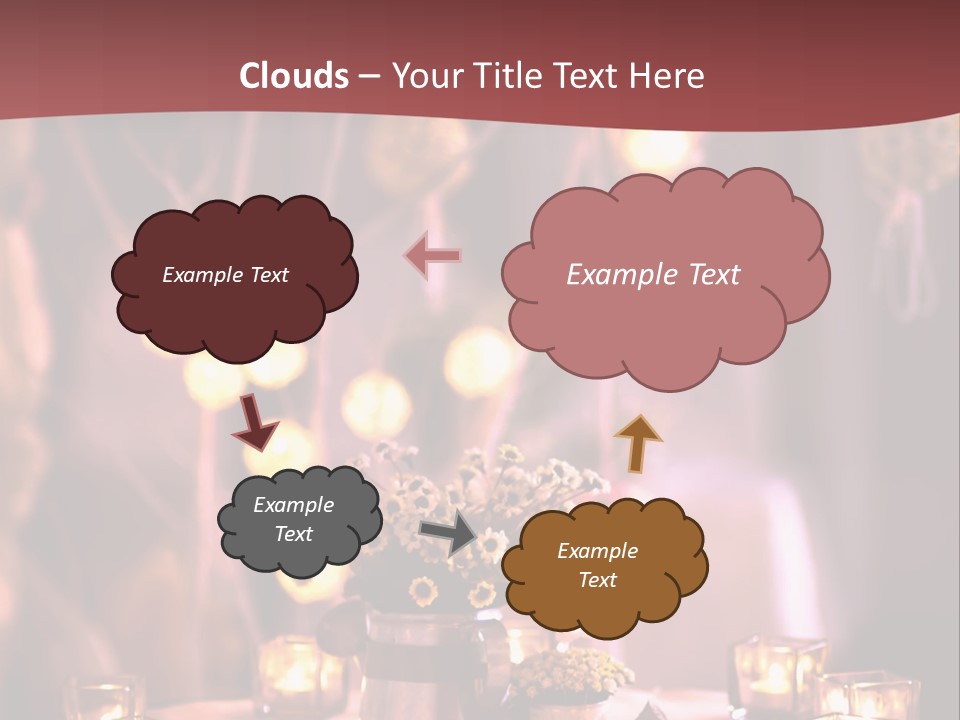 A Table Topped With Candles And A Vase Filled With Flowers PowerPoint Template