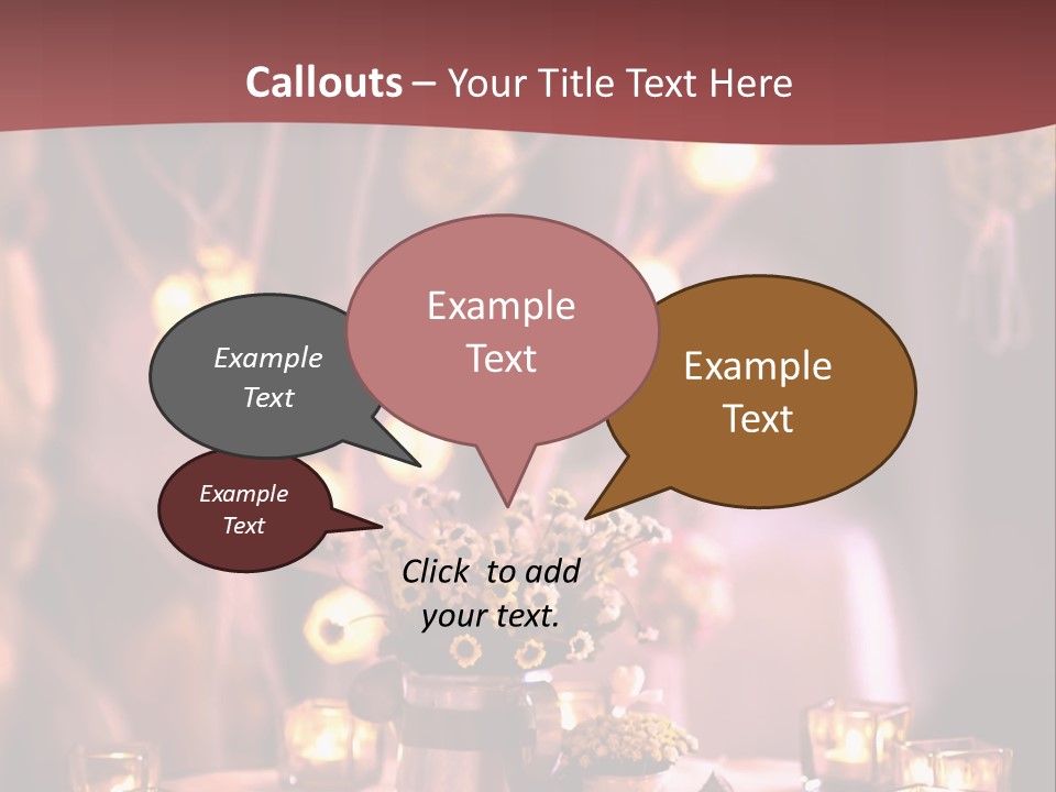 A Table Topped With Candles And A Vase Filled With Flowers PowerPoint Template