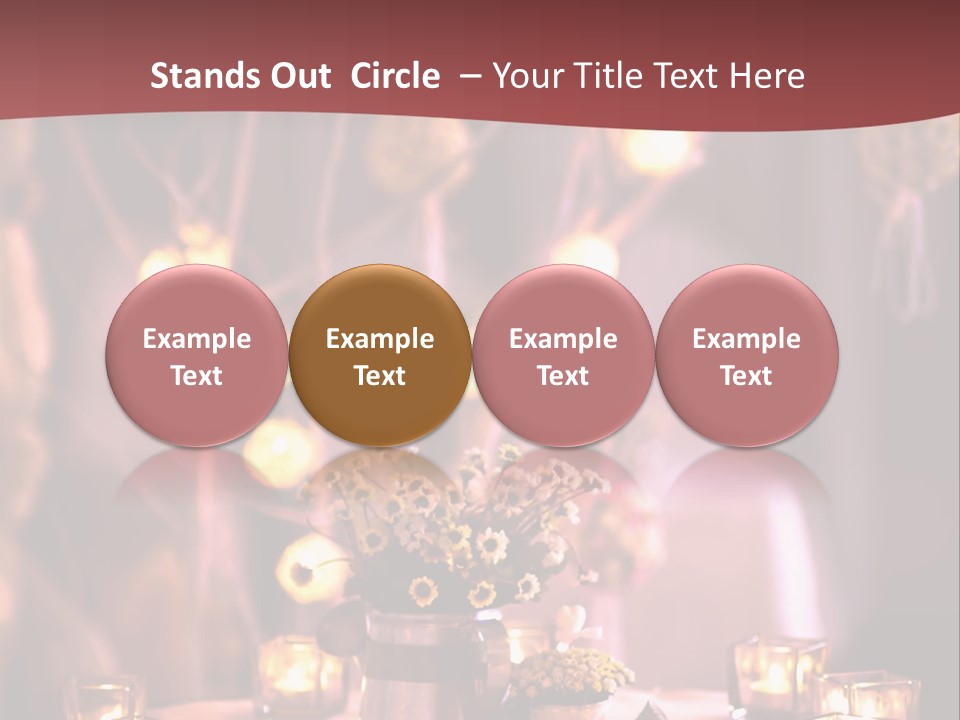 A Table Topped With Candles And A Vase Filled With Flowers PowerPoint Template