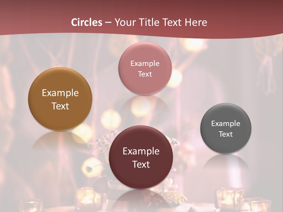 A Table Topped With Candles And A Vase Filled With Flowers PowerPoint Template
