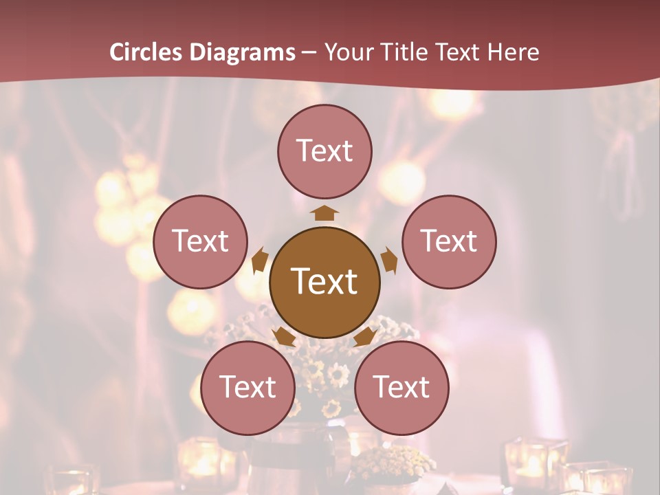 A Table Topped With Candles And A Vase Filled With Flowers PowerPoint Template