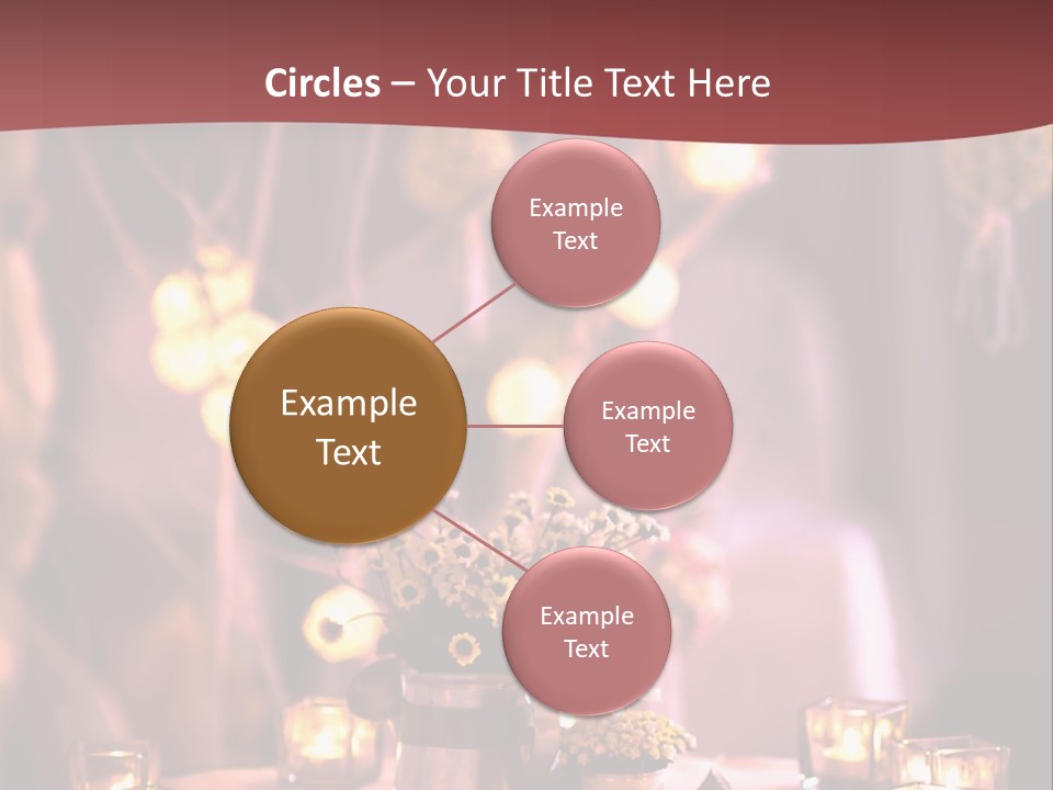 A Table Topped With Candles And A Vase Filled With Flowers PowerPoint Template