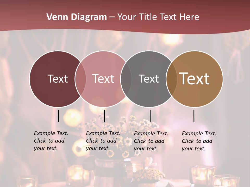 A Table Topped With Candles And A Vase Filled With Flowers PowerPoint Template