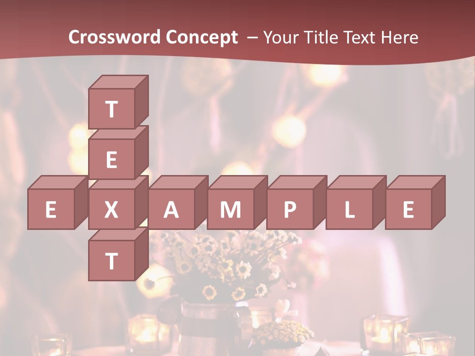 A Table Topped With Candles And A Vase Filled With Flowers PowerPoint Template