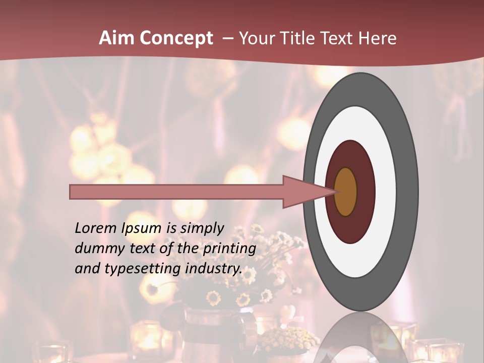 A Table Topped With Candles And A Vase Filled With Flowers PowerPoint Template