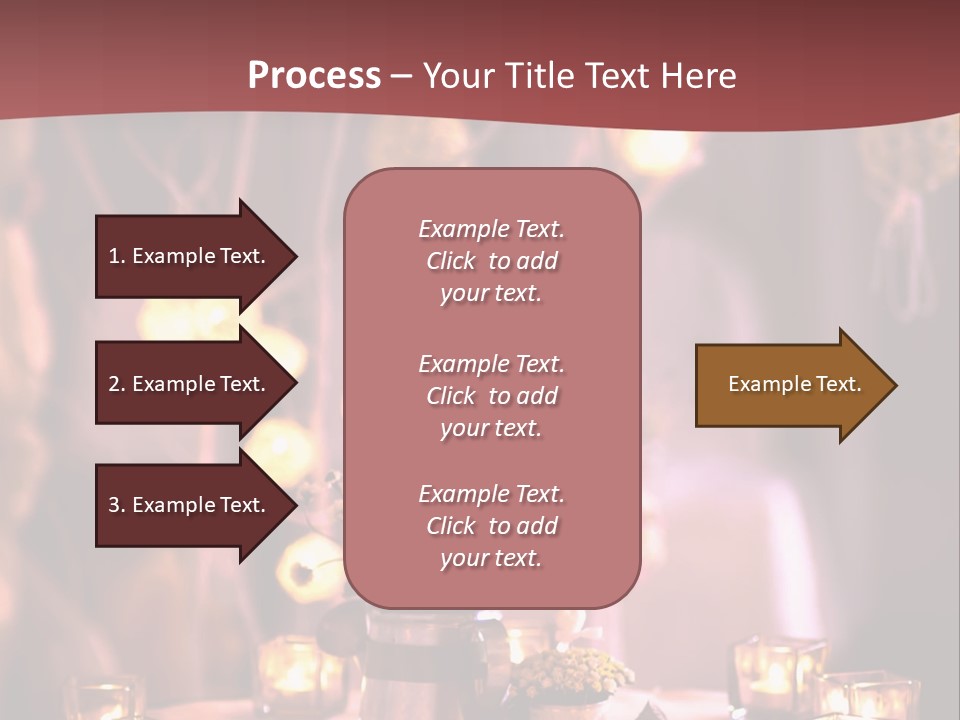 A Table Topped With Candles And A Vase Filled With Flowers PowerPoint Template