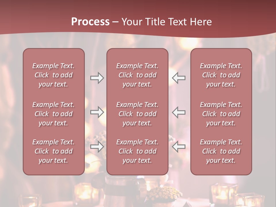 A Table Topped With Candles And A Vase Filled With Flowers PowerPoint Template