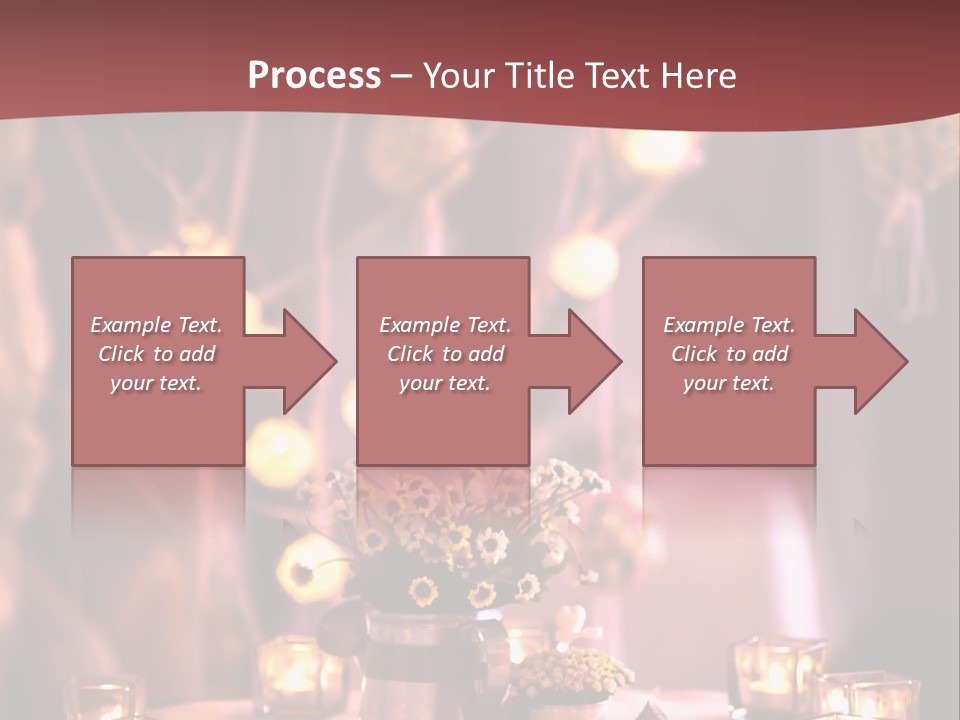 A Table Topped With Candles And A Vase Filled With Flowers PowerPoint Template
