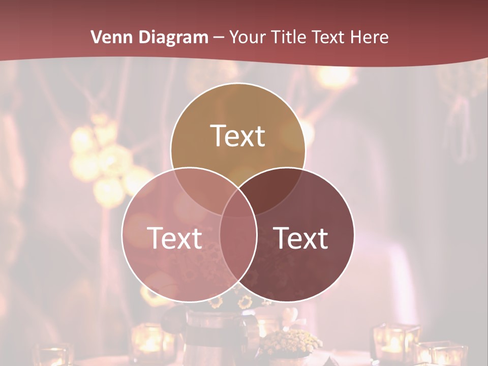 A Table Topped With Candles And A Vase Filled With Flowers PowerPoint Template