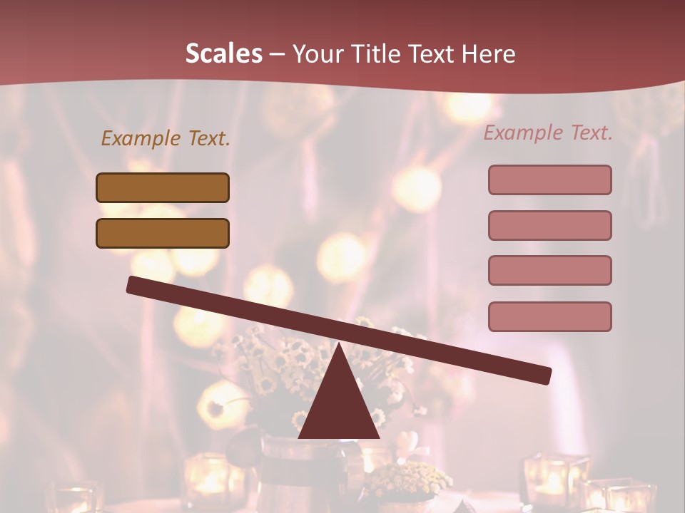 A Table Topped With Candles And A Vase Filled With Flowers PowerPoint Template
