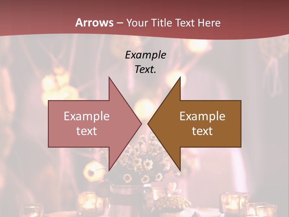 A Table Topped With Candles And A Vase Filled With Flowers PowerPoint Template