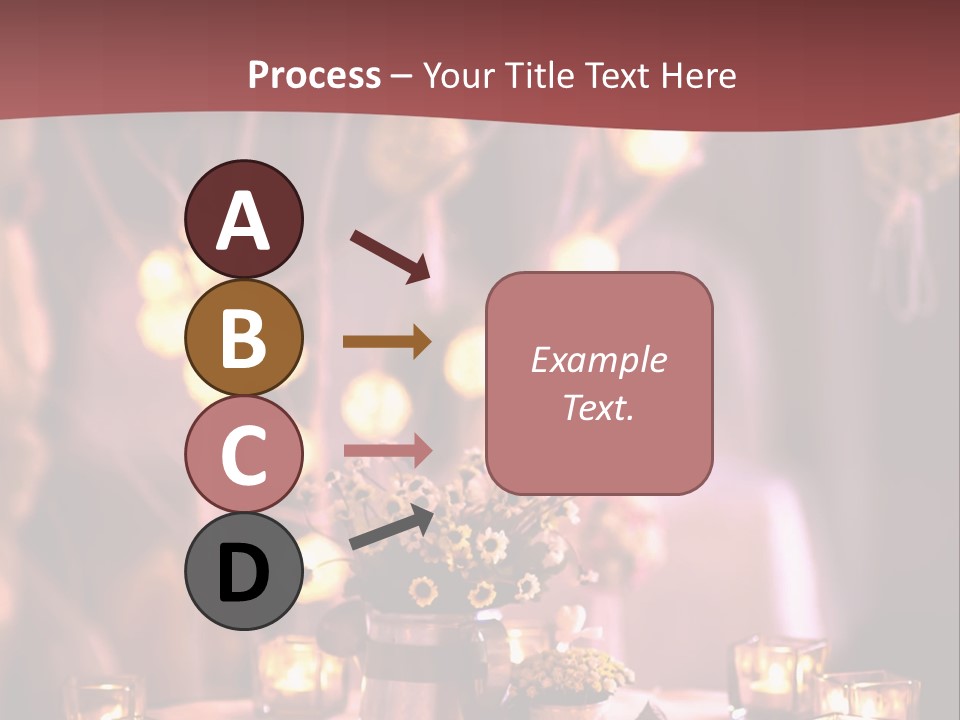 A Table Topped With Candles And A Vase Filled With Flowers PowerPoint Template