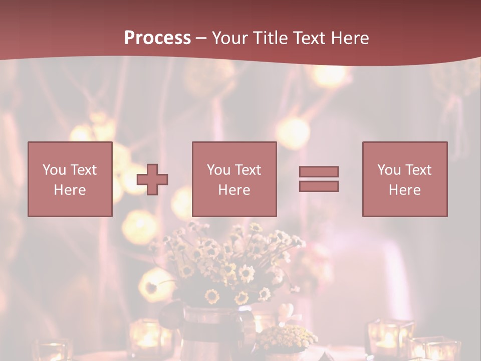 A Table Topped With Candles And A Vase Filled With Flowers PowerPoint Template