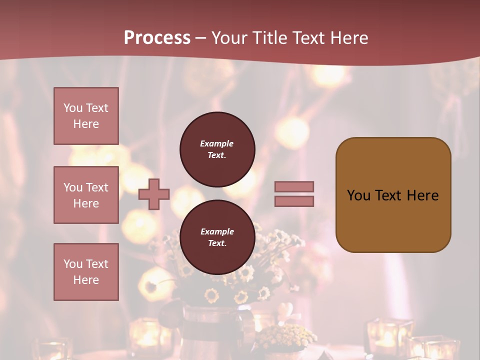 A Table Topped With Candles And A Vase Filled With Flowers PowerPoint Template