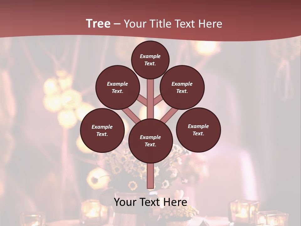 A Table Topped With Candles And A Vase Filled With Flowers PowerPoint Template