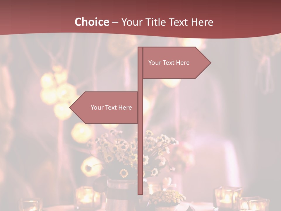 A Table Topped With Candles And A Vase Filled With Flowers PowerPoint Template